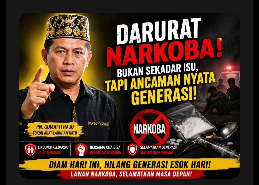 Tokoh Adat Labuhan Ratu Pn. Gumattei Rajo Sentil Keras Penanganan Narkoba di Labuhan Ratu: “Jangan Sampai Negara Terlihat diam" BNN Ajak Warga Bersatu Lawan Peredaran Gelap